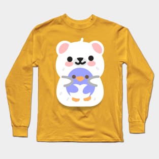 polar bear with penguin Long Sleeve T-Shirt